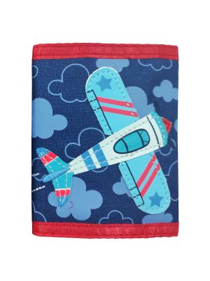 Blue Airplane Children's Velcro Wallet