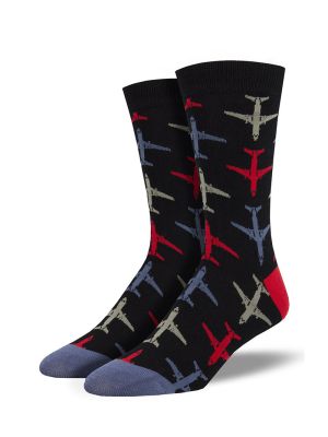 Airplanes Black Socks
