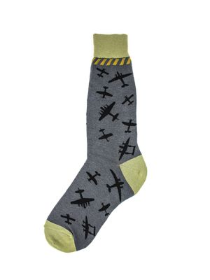 Airplanes Men's Gray Socks