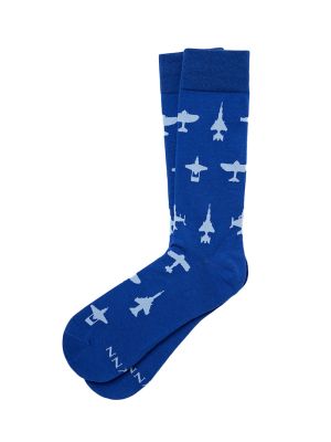 Blue Airplane Pattern Socks