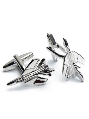 Silver Fighter Jet F-14 Cufflinks