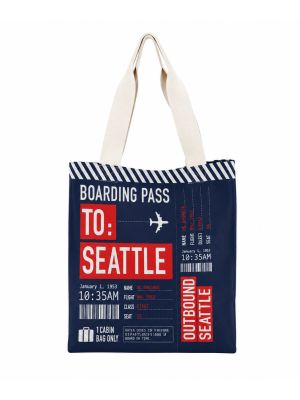Seattle Luggage Tag Square Tote Bag