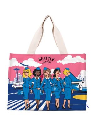 Seattle Jet Stewardess Skyline Tote Bag