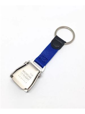 The Museum of Flight Blue Seatbelt Keychain