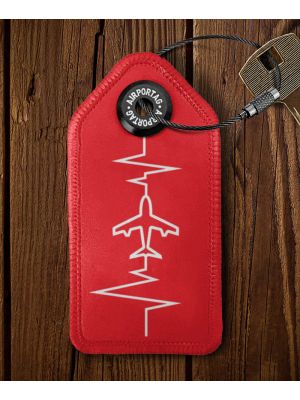 Airplane Heartbeat Red Keychain