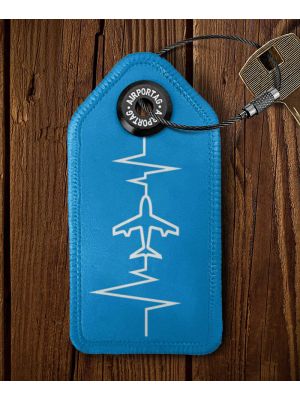 Airplane Heartbeat Black Keychain