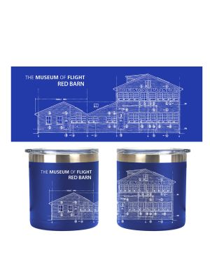 Red Barn Blueprint 12oz Travel Mug