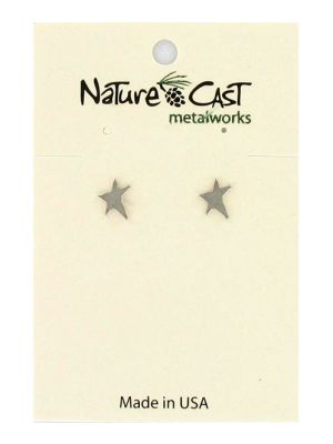 Hammered Silver Star Earrings