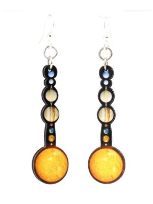 Solar System Wood Earrings