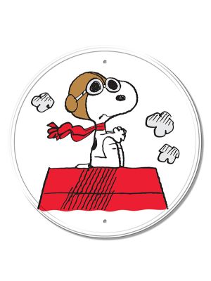Snoopy Baron Round Tin Sign