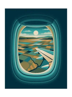 Airplane Window Farm Land Print