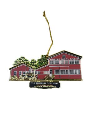 Boeing Red Barn Brass Ornament
