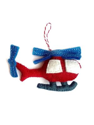 Helicopter Felt Wool Ornament