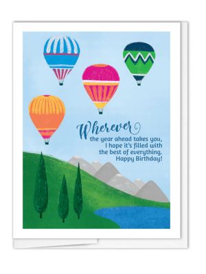 Greetings From the Sky Balloons Notecard