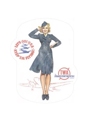TWA Flight Attendant Sticker