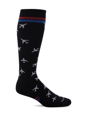 In Flight Black Compression Socks