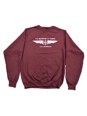 Museum of Flight Compass Wings Logo Maroon Sweatshirt