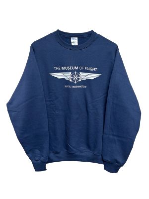 Museum of Flight Compass Wings Logo Navy Sweatshirt