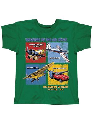 The Museum of Flight Welcome To The Air Space Youth Green Tee