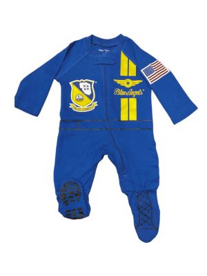 Baby Blue Angels Flight Suit Crawler