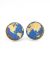Blue Earth Wood Stud Earrings