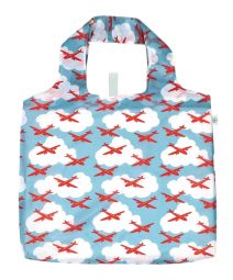 Vintage Red Airplane Reusable Tote Bag