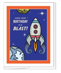 Hope Your Birthday Is A Blast Rocket Notecard