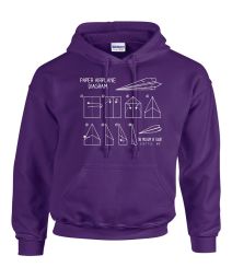 Purple Paper Airplane Diagram Youth Hoodie