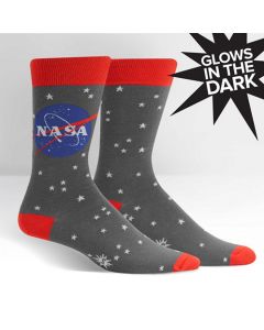 Men's Grey NASA Glow In The Dark Socks