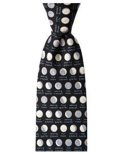 Moon Phases Navy Blue Tie