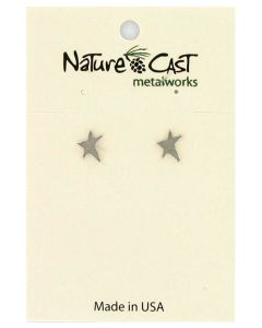 Hammered Silver Star Earrings