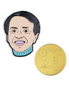 Carl Sagan and Golden Record Pin