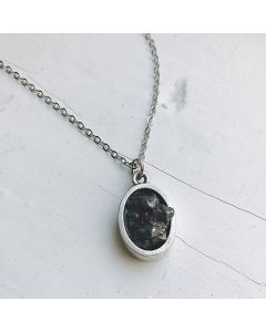 Oval Raw Meteorite Necklace