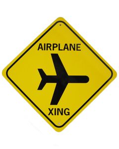 Large Airplane Crossing Sign