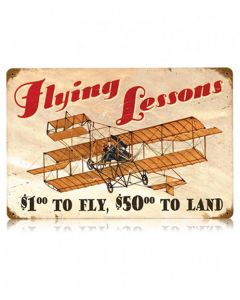 Flying Lessons Metal Sign