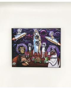 Henry Space Animals Mural Canvas Print