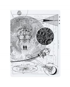 Moon Landing Softcover Dot Grid Notebook