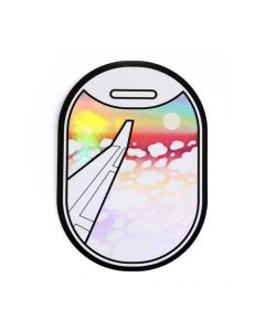 Airplane Window View Holographic Sticker