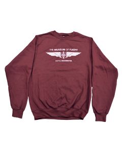 Museum of Flight Compass Wings Logo Maroon Sweatshirt