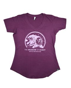 Aviator and Astronaut V-Neck Ladies Tee