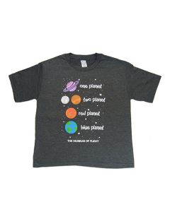 One Planet Blue Planet Charcoal Tee