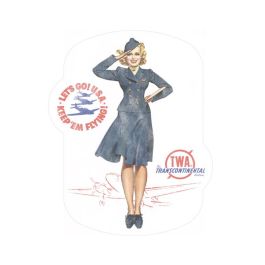 TWA Flight Attendant Sticker