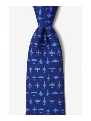 Navy Blue Aviation Silk Tie