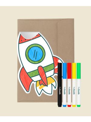 Rocket Coloring Forever Greeting Card