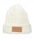Compass Wings Leather Patch Chalk Rib Knit Beanie