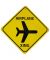 Large Airplane Crossing Sign