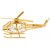 Gold Helicopter Ornament with Clear Crystals