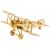 Gold Biplane with Crystals Ornament