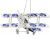 Silver Biplane with Blue Crystals Ornament