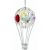 Silver Hot Air Balloon Ornament with Crystals